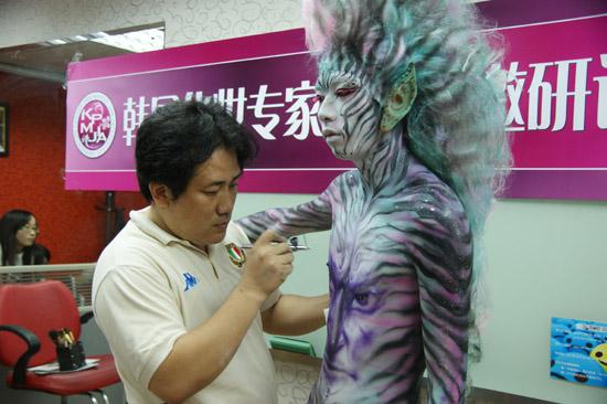 韓國教授人體彩繪特講現場